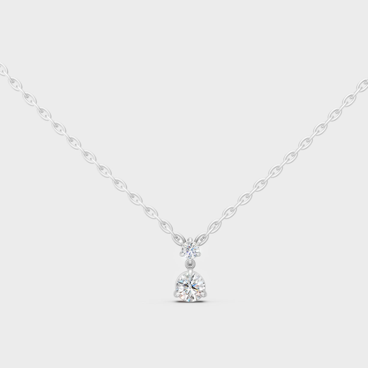 0.61 Ct Round Cut Lab-Grown Diamond Pendant In White Gold